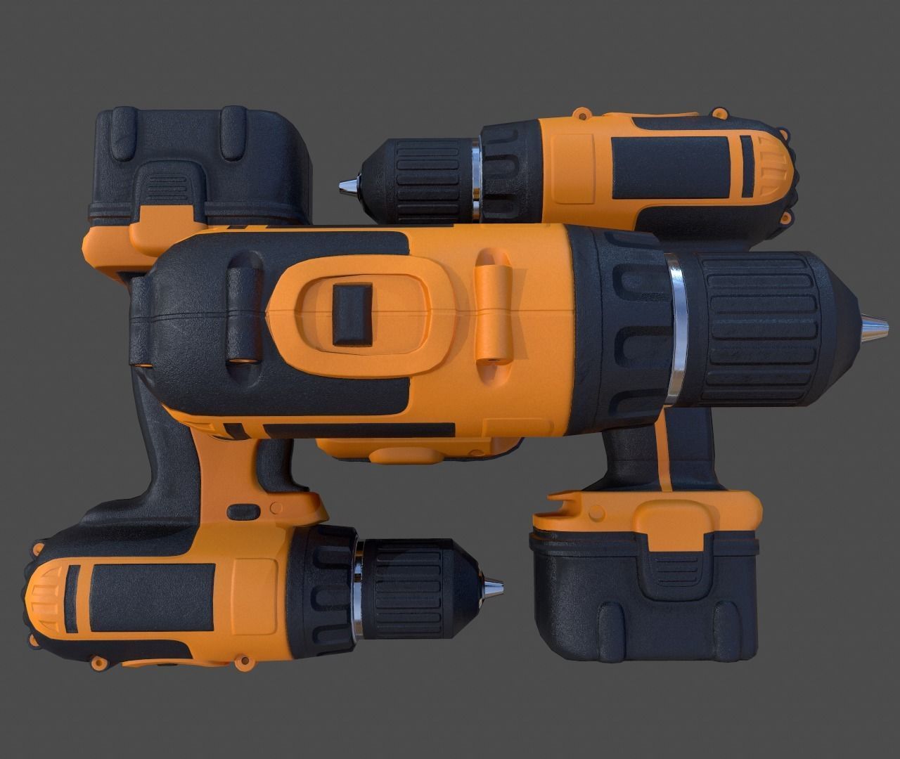 Cordless Drill - Low Poly Low-poly 3D model_11
