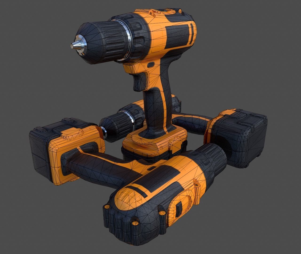 Cordless Drill - Low Poly Low-poly 3D model_9