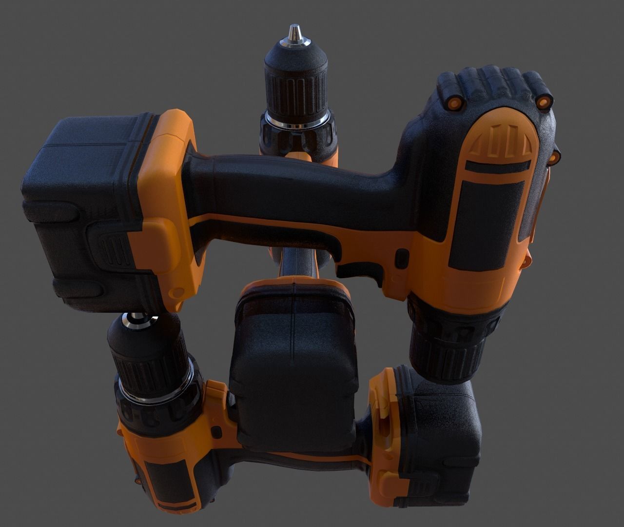 Cordless Drill - Low Poly Low-poly 3D model_10