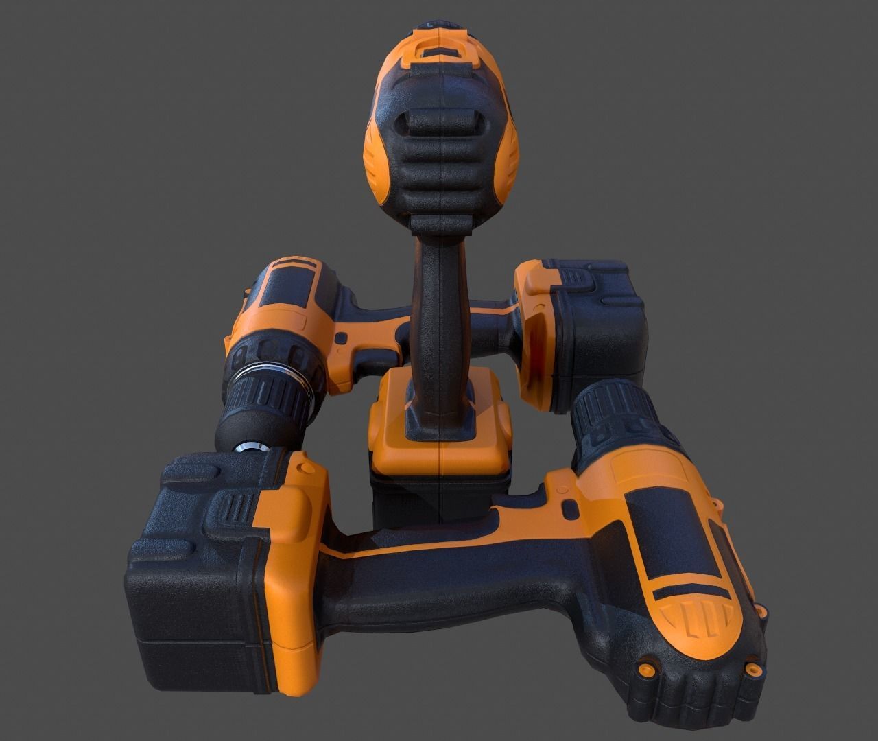 Cordless Drill - Low Poly Low-poly 3D model_5