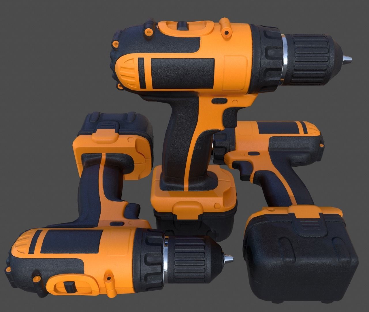 Cordless Drill - Low Poly Low-poly 3D model_4
