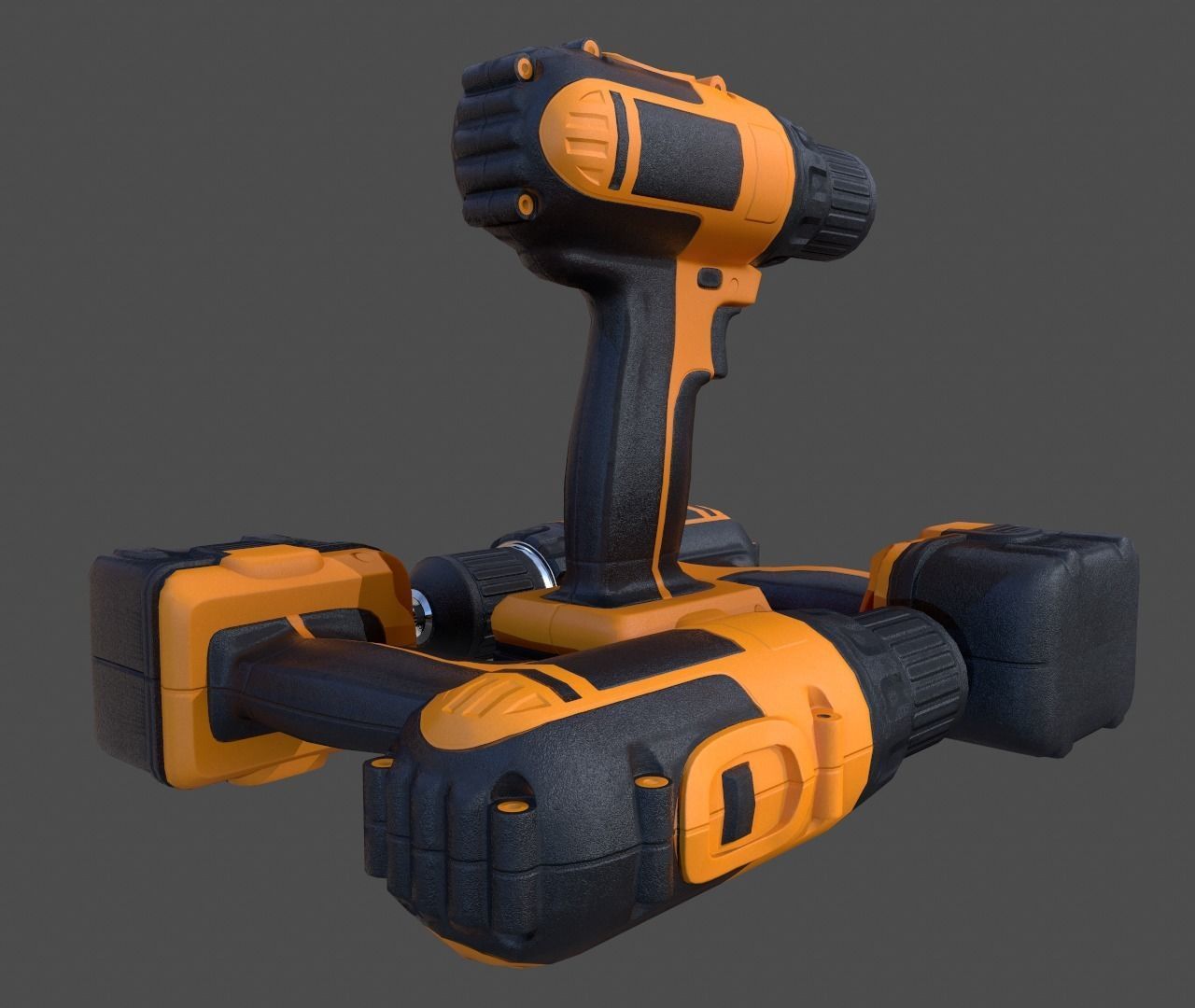 Cordless Drill - Low Poly Low-poly 3D model_7