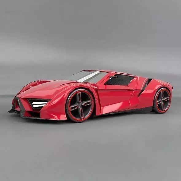 Lowpoly itonox futuristic concept car Low-poly 3D model