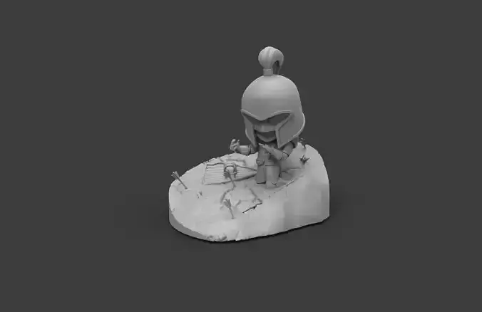 Human Footman - World of Warcraft Chibi 3D print model