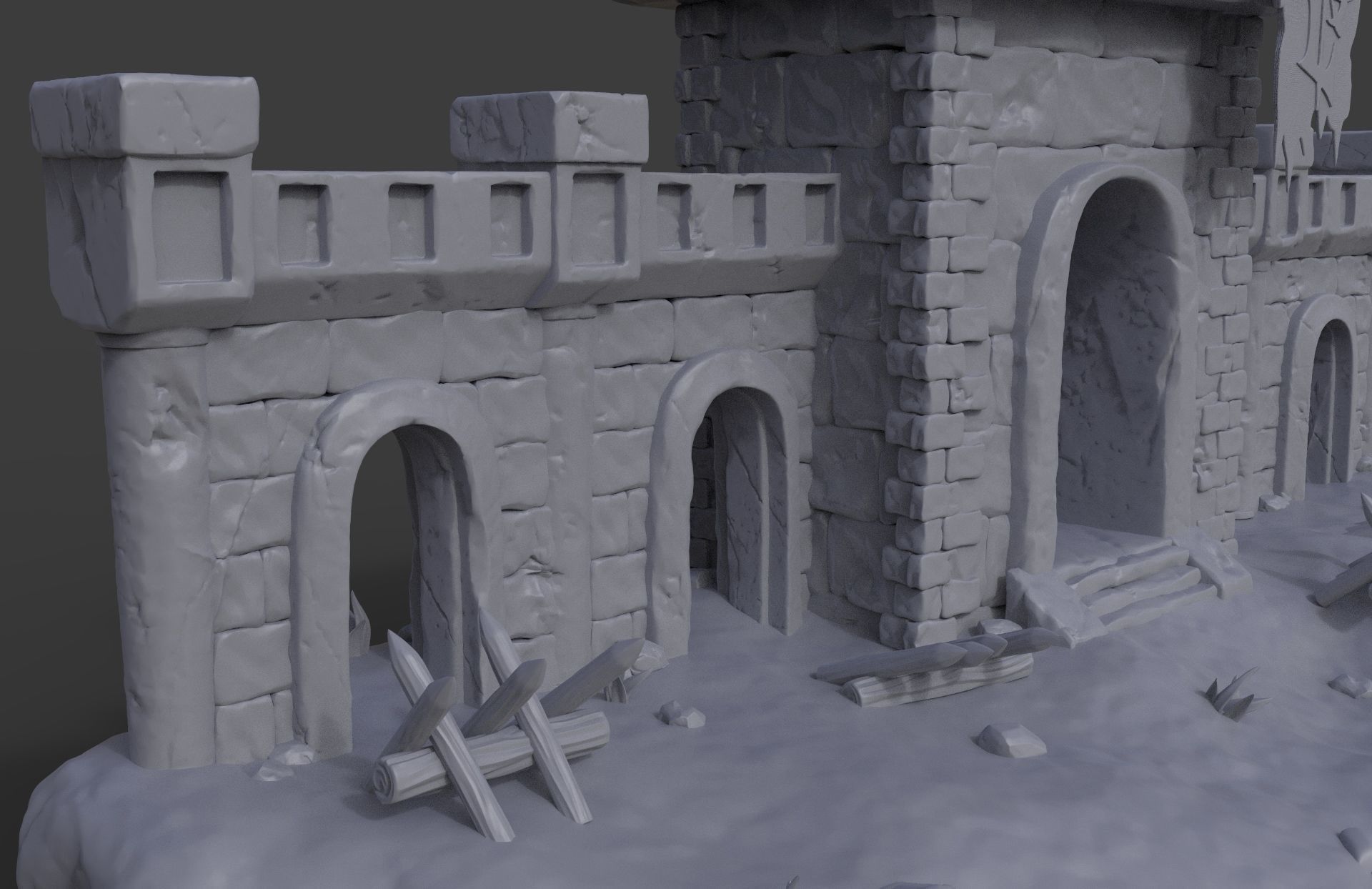Damaged Horde Wall - Battle for Azeroth 3D print model_2