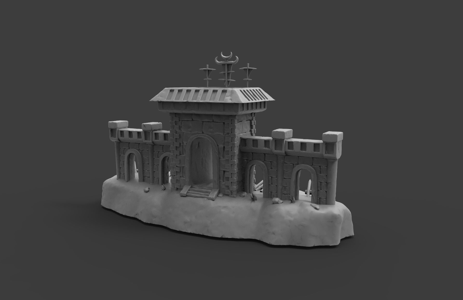 Damaged Horde Wall - Battle for Azeroth 3D print model_1