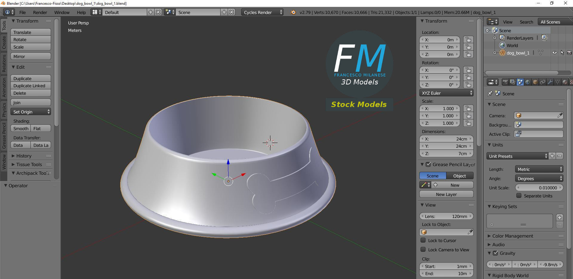 Dog bowl 1 3D model_9