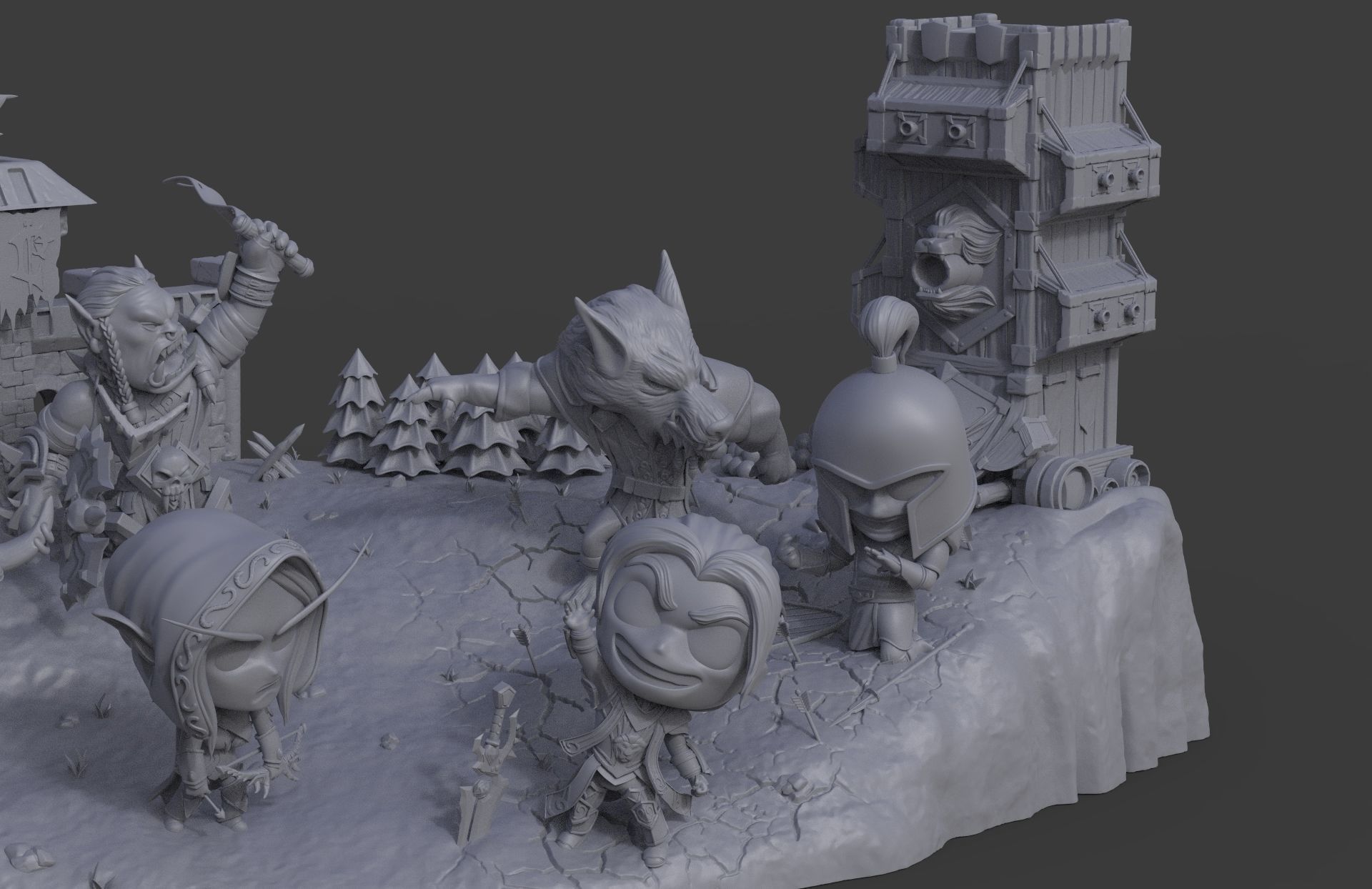 Battle for Azeroth - Chibi Diorama 3D print model_1