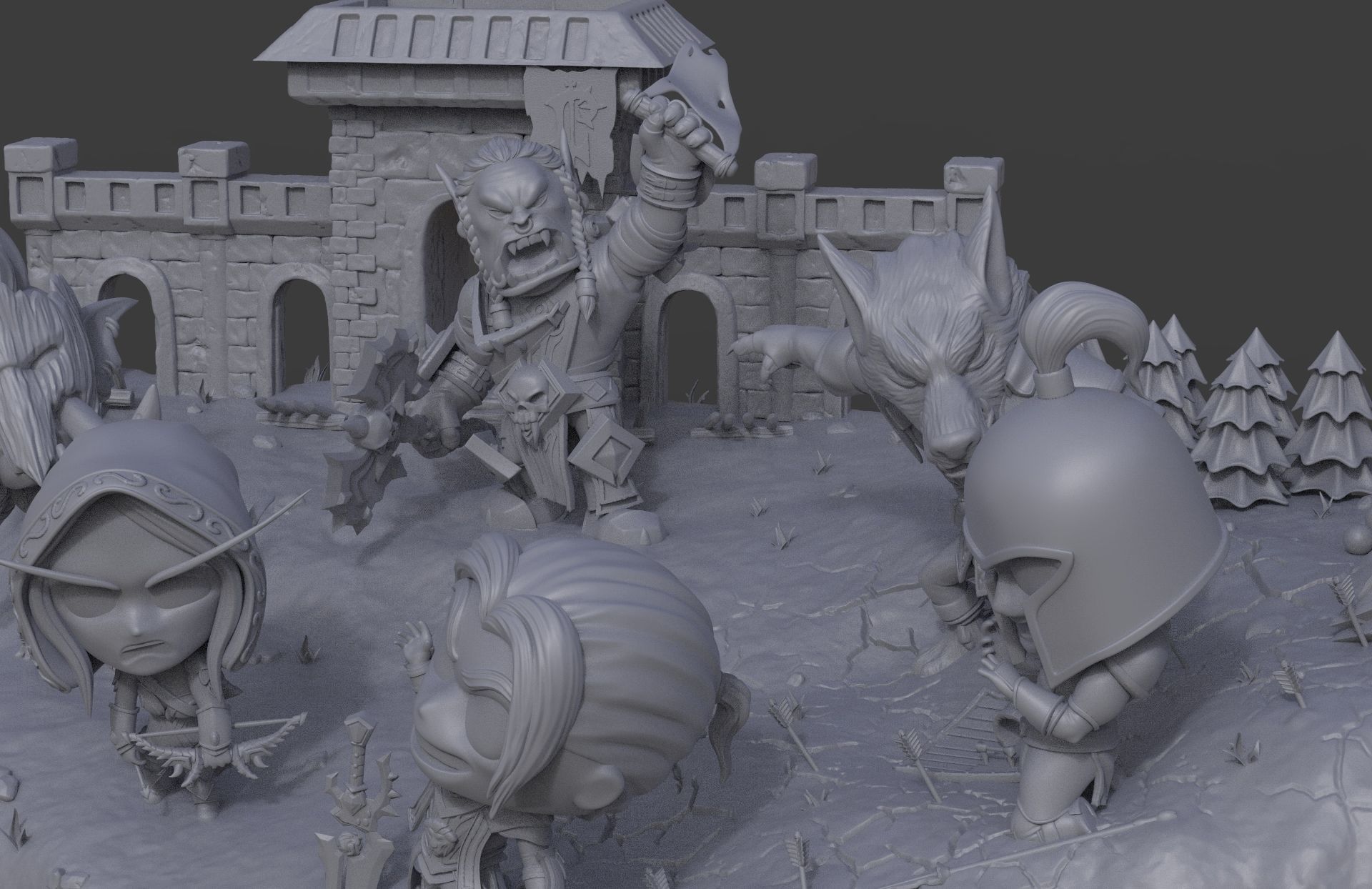 Battle for Azeroth - Chibi Diorama 3D print model_3