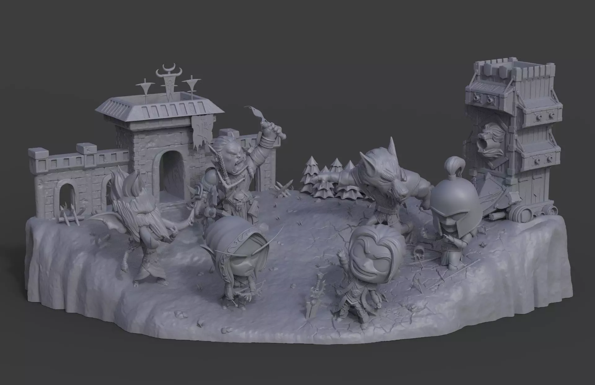 Battle for Azeroth - Chibi Diorama 3D print model_0