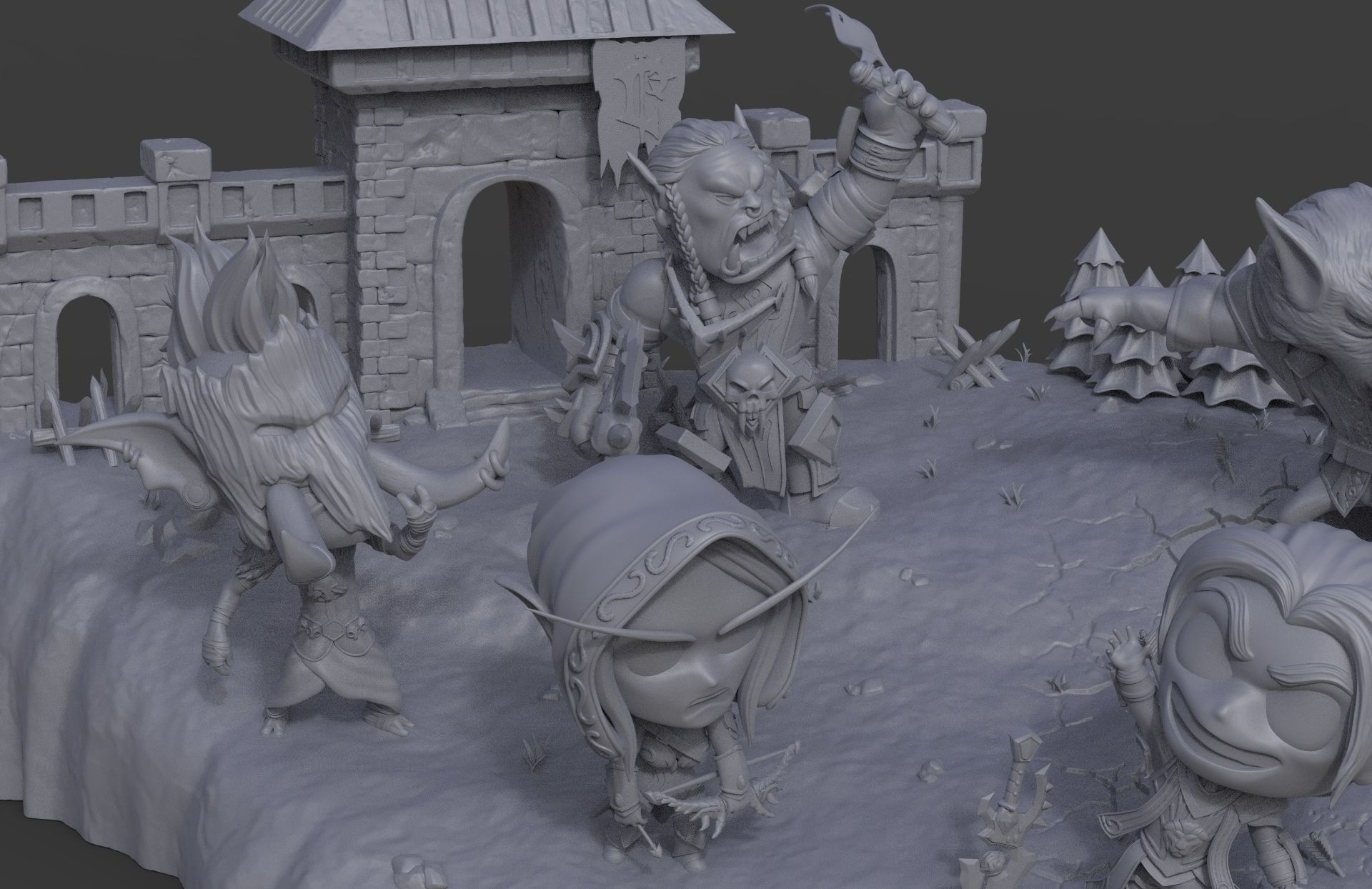 Battle for Azeroth - Chibi Diorama 3D print model_2