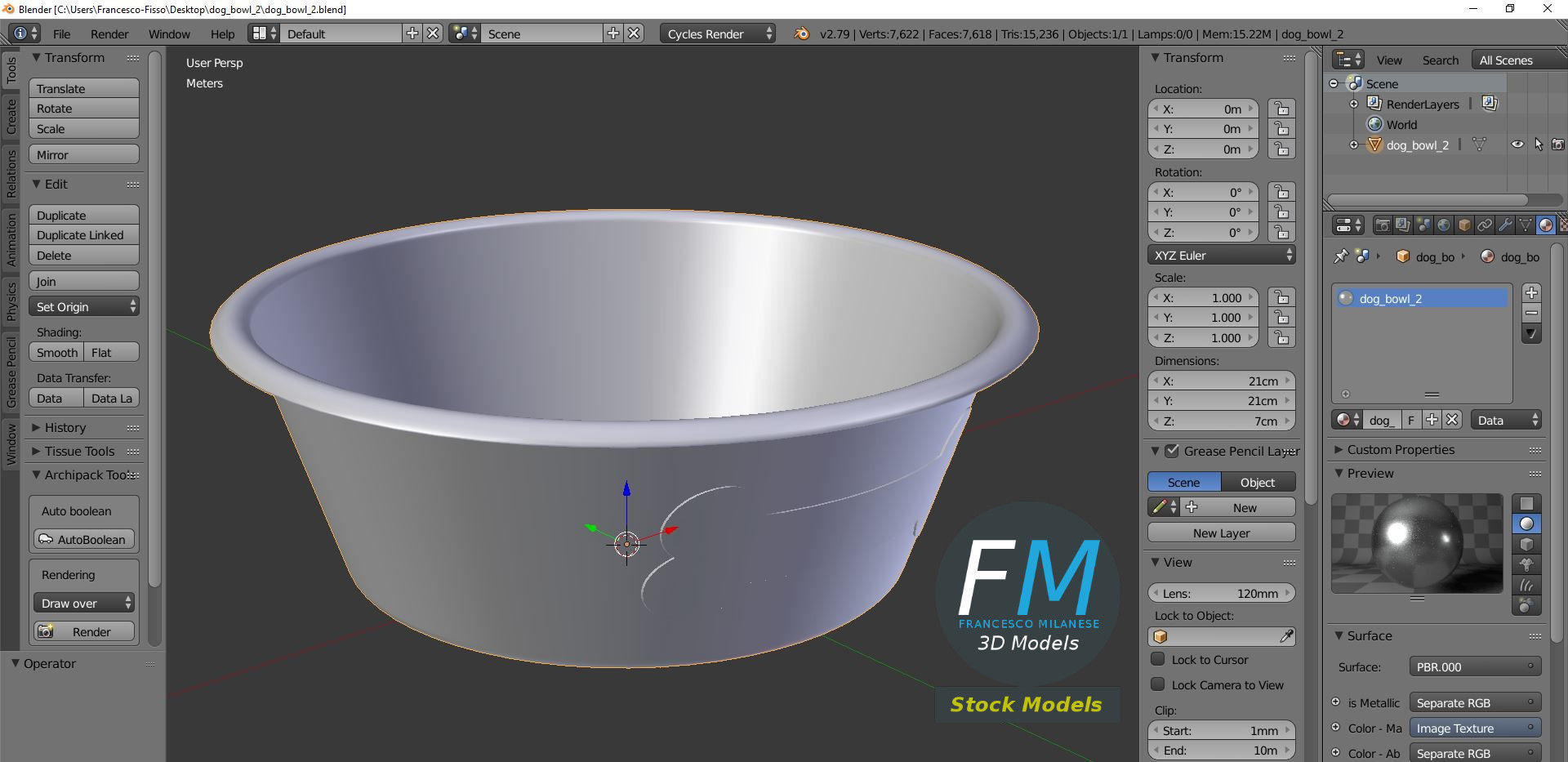 Dog bowl 2 3D model_9