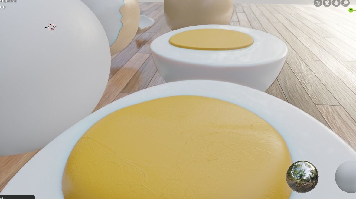 boiled eggs fried eggs and frying pan Low-poly 3D model_5