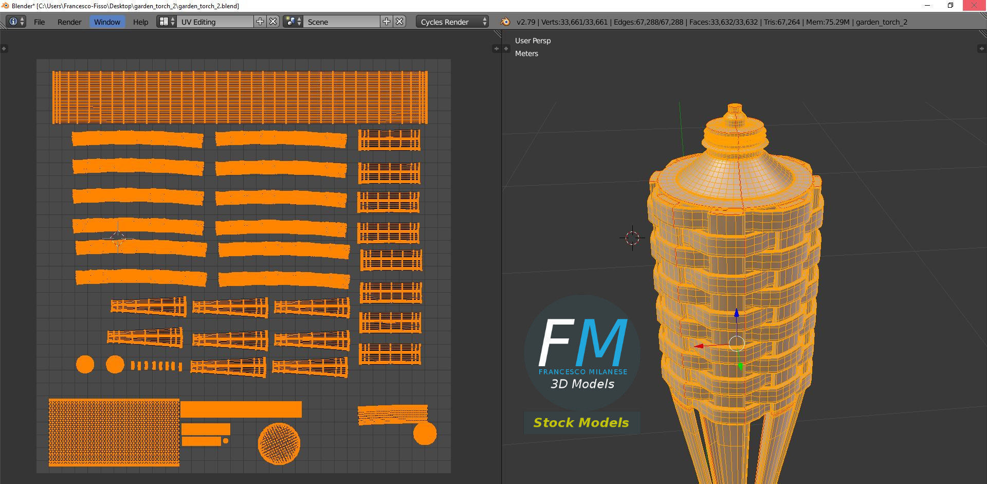 Garden Torch 2 3D model_10