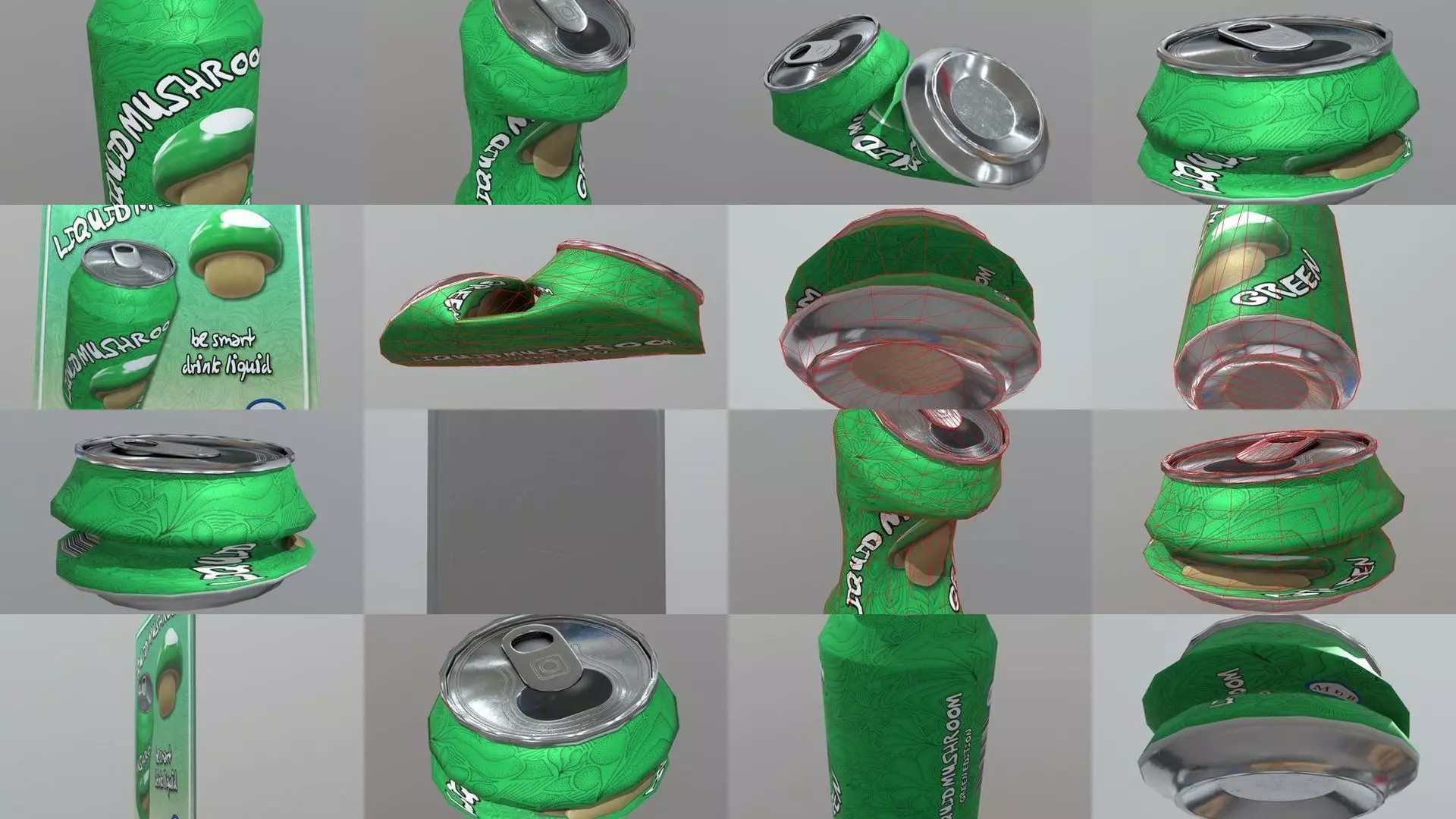 Beverage Can Pack - Liquid Mushroom 3D Model Collection_0