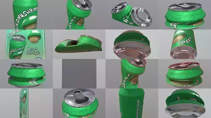 Beverage Can Pack - Liquid Mushroom 3D Model Collection