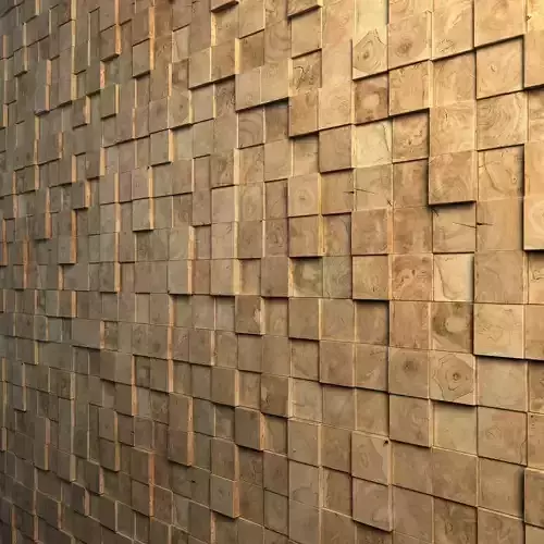Teak Interior Cladding 3D Wall 3D model