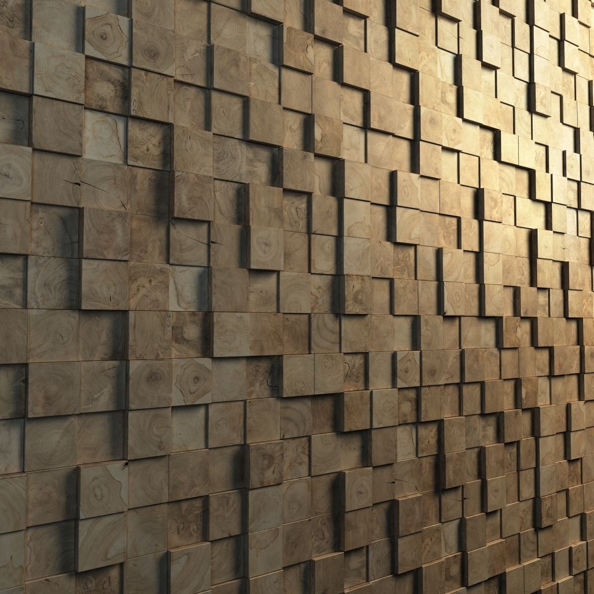 Teak Interior Cladding 3D Wall 3D Model .max .obj .3ds
