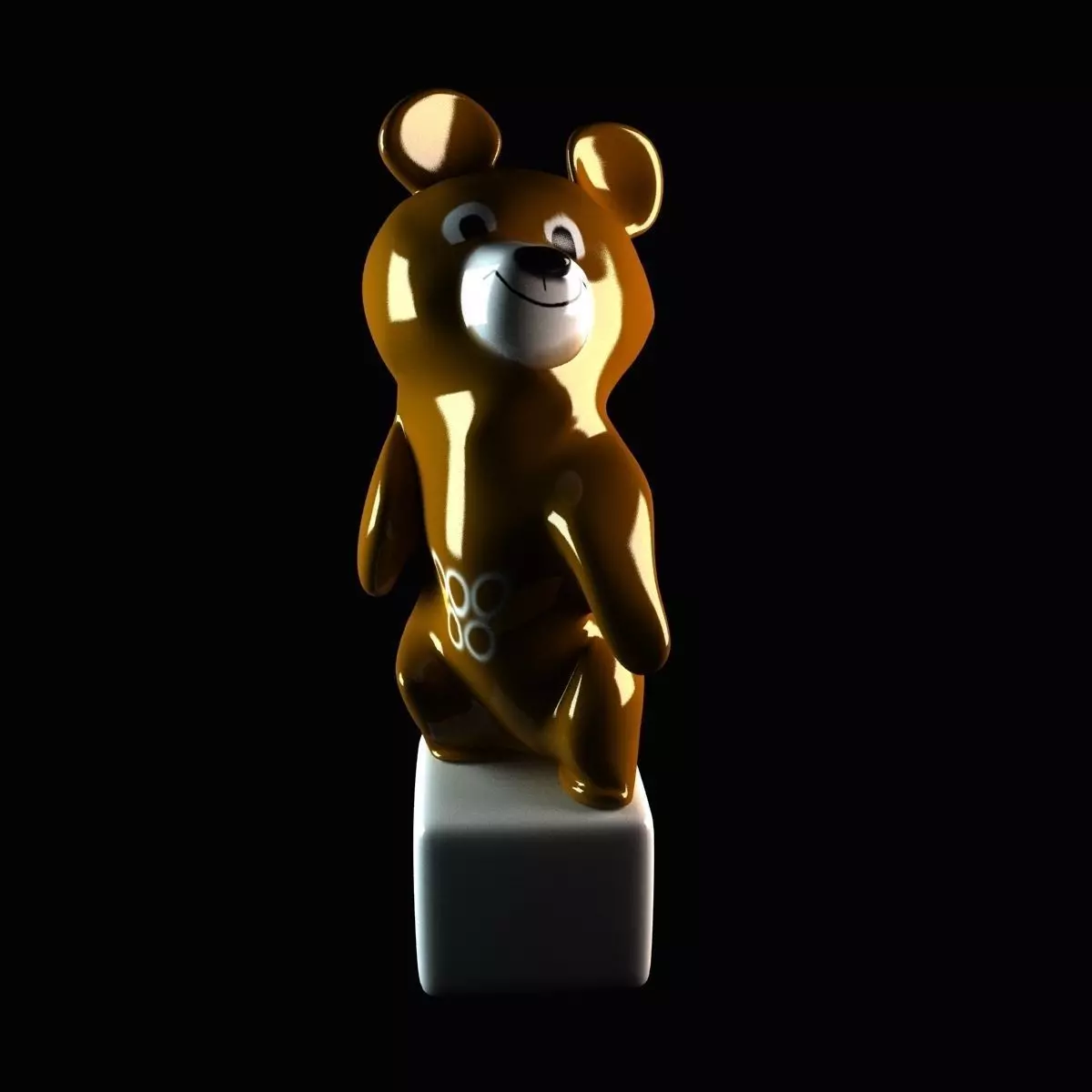 Bear Sculture Soviet Moscow Olypic Games 3D model_0