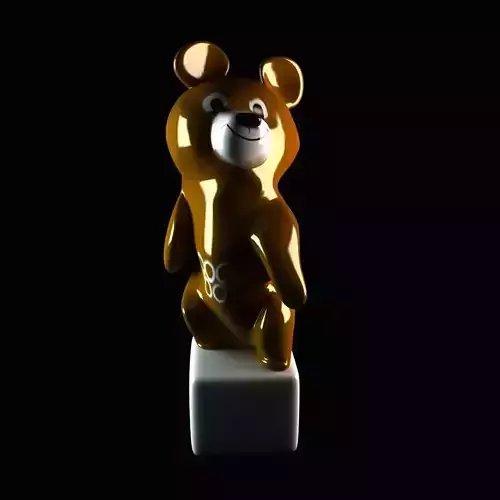Bear Sculture Soviet Moscow Olypic Games