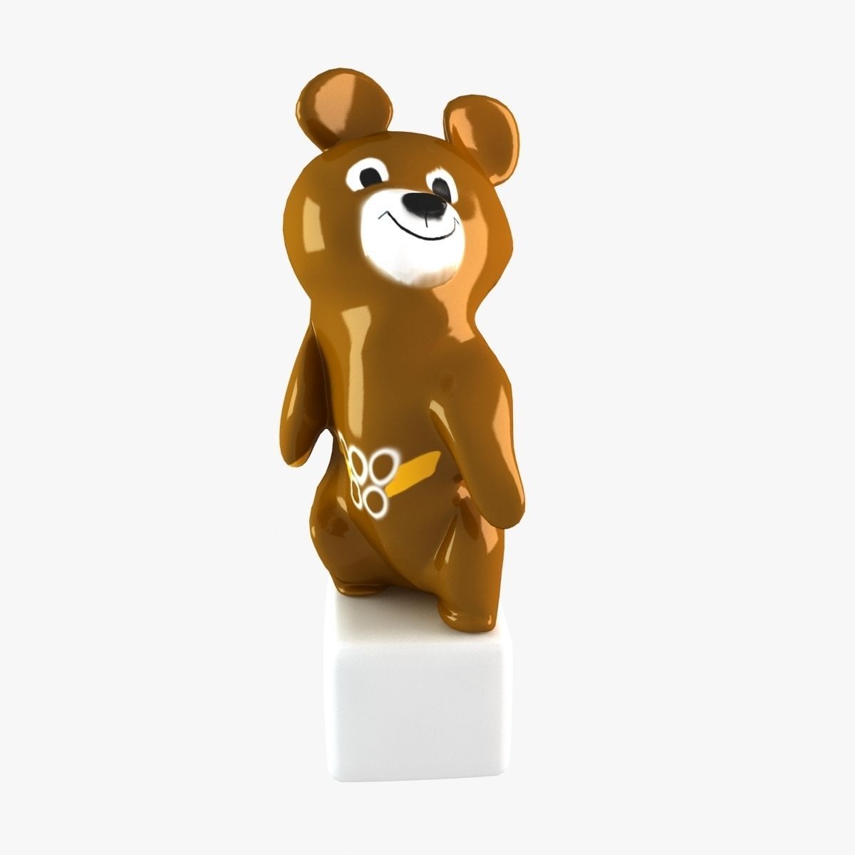 Bear Sculture Soviet Moscow Olypic Games 3D model_1