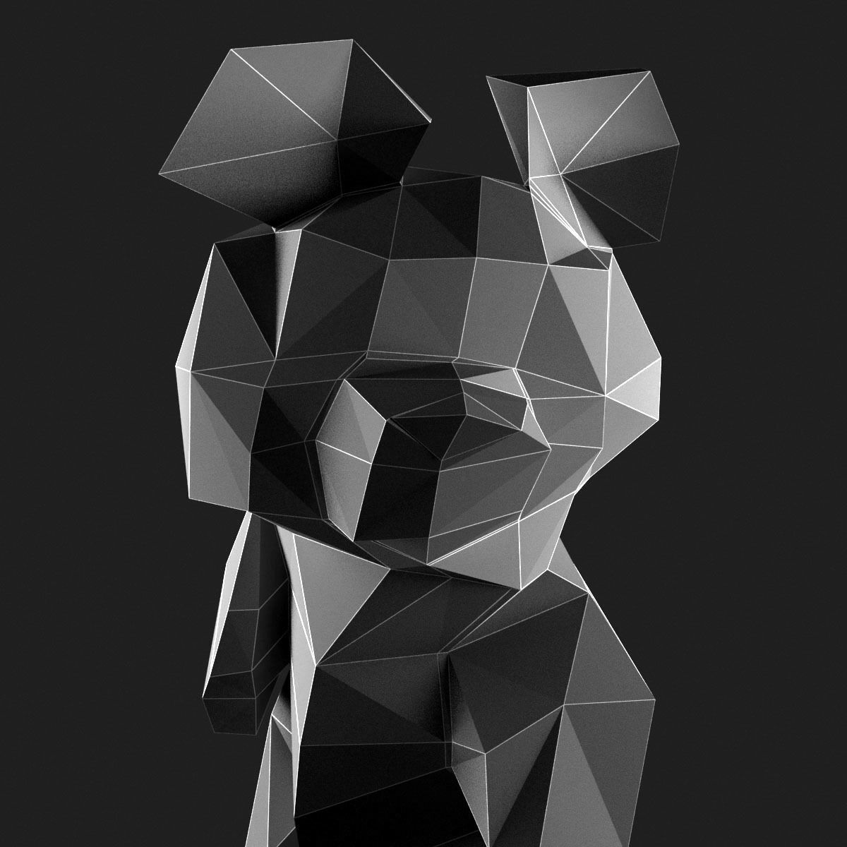 Bear Sculture Soviet Moscow Olypic Games 3D model_3