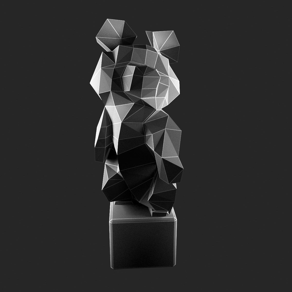 Bear Sculture Soviet Moscow Olypic Games 3D model_2