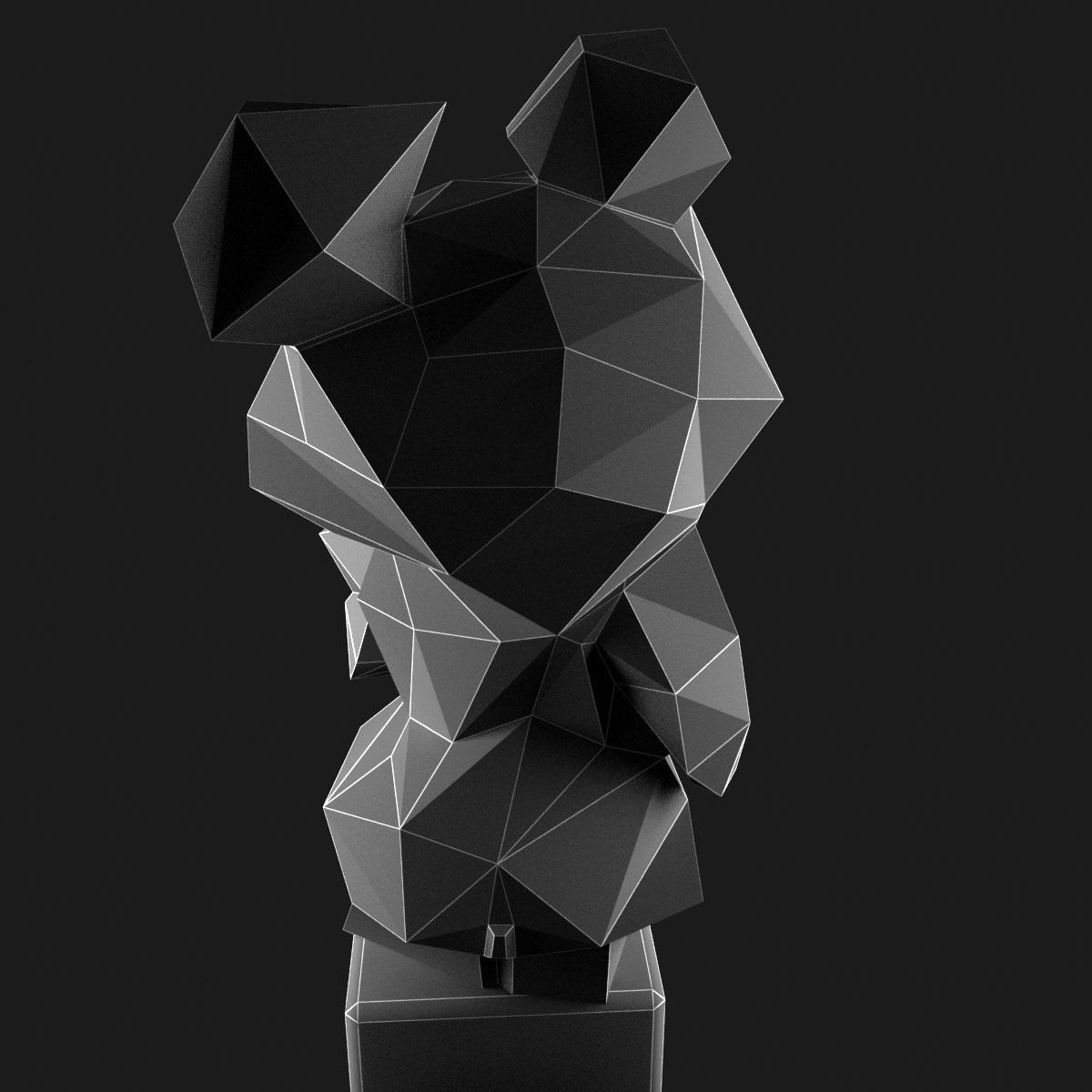 Bear Sculture Soviet Moscow Olypic Games 3D model_4