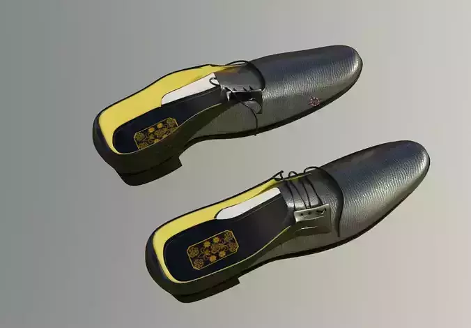 men black shoes Low-poly 3D model