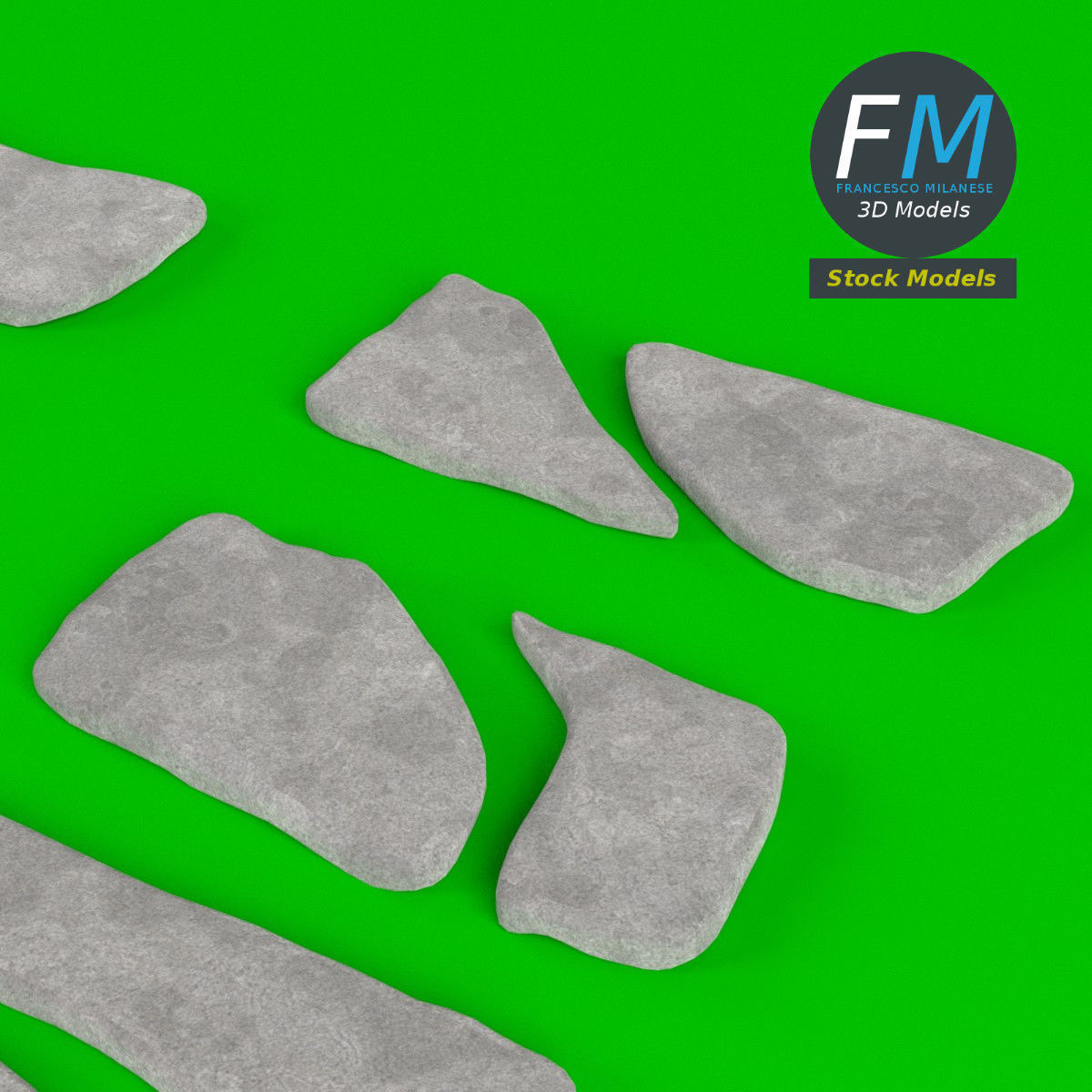 Stone Steppers set 3D model_2