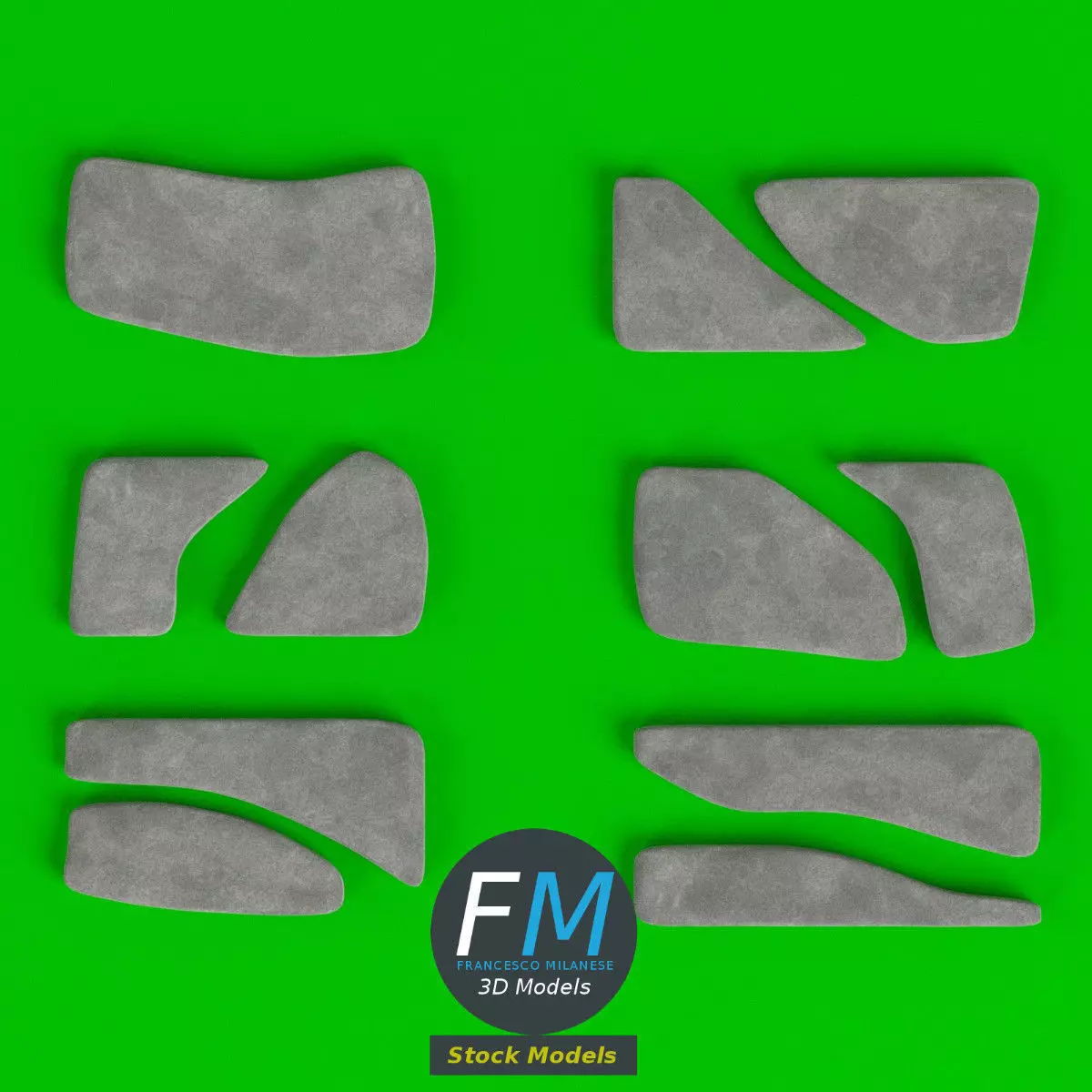 Stone Steppers set 3D model_0