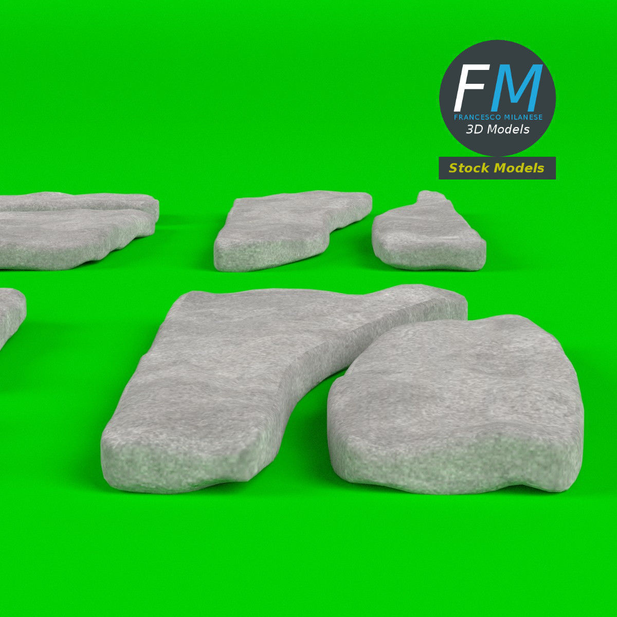 Stone Steppers set 3D model_4
