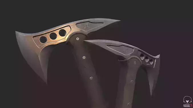 Tactical tomahawk Low-poly 3D model