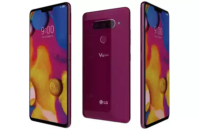 LG V40 ThinQ Carmine Red 3D model