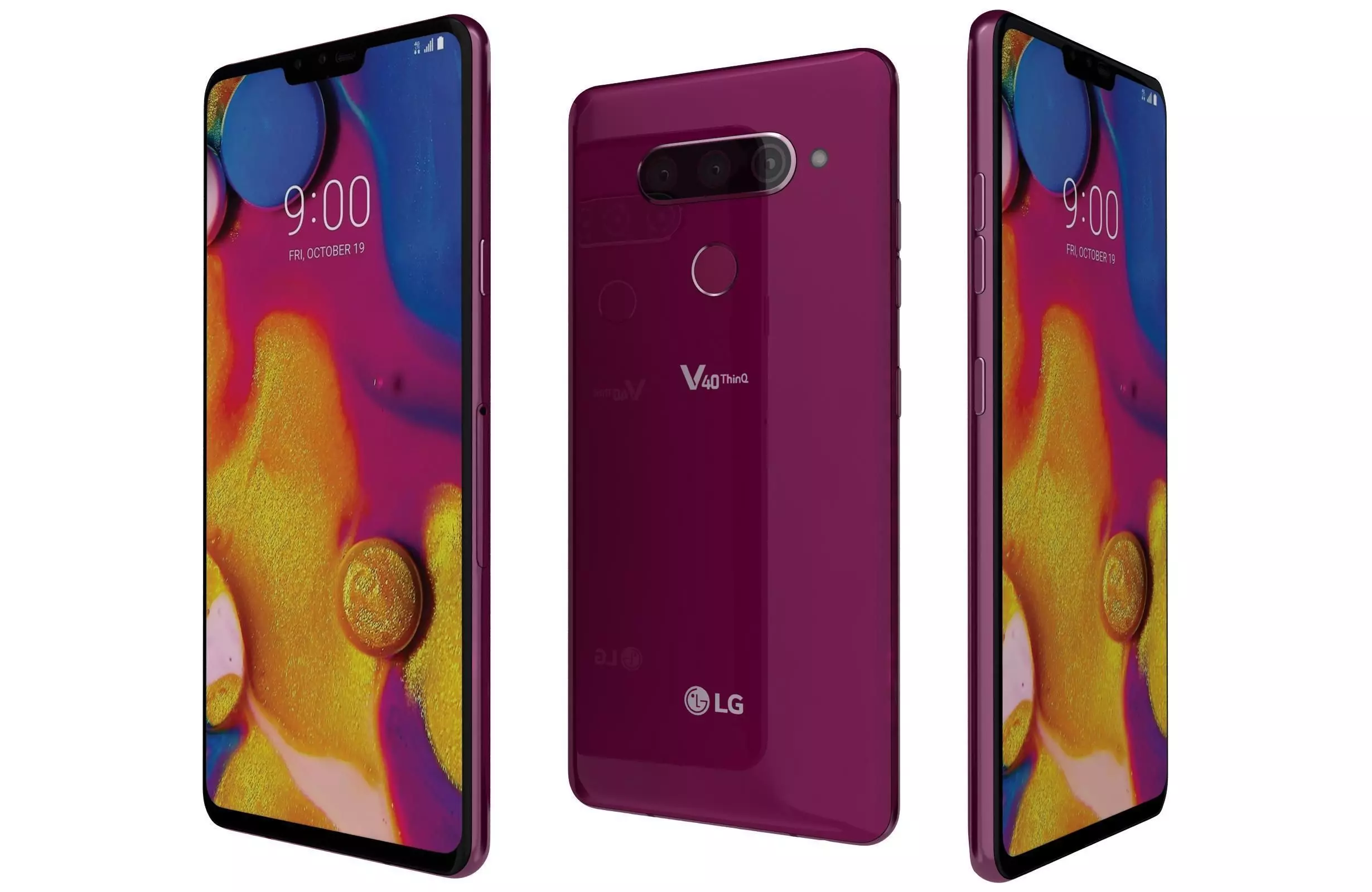 LG V40 ThinQ Carmine Red 3D model