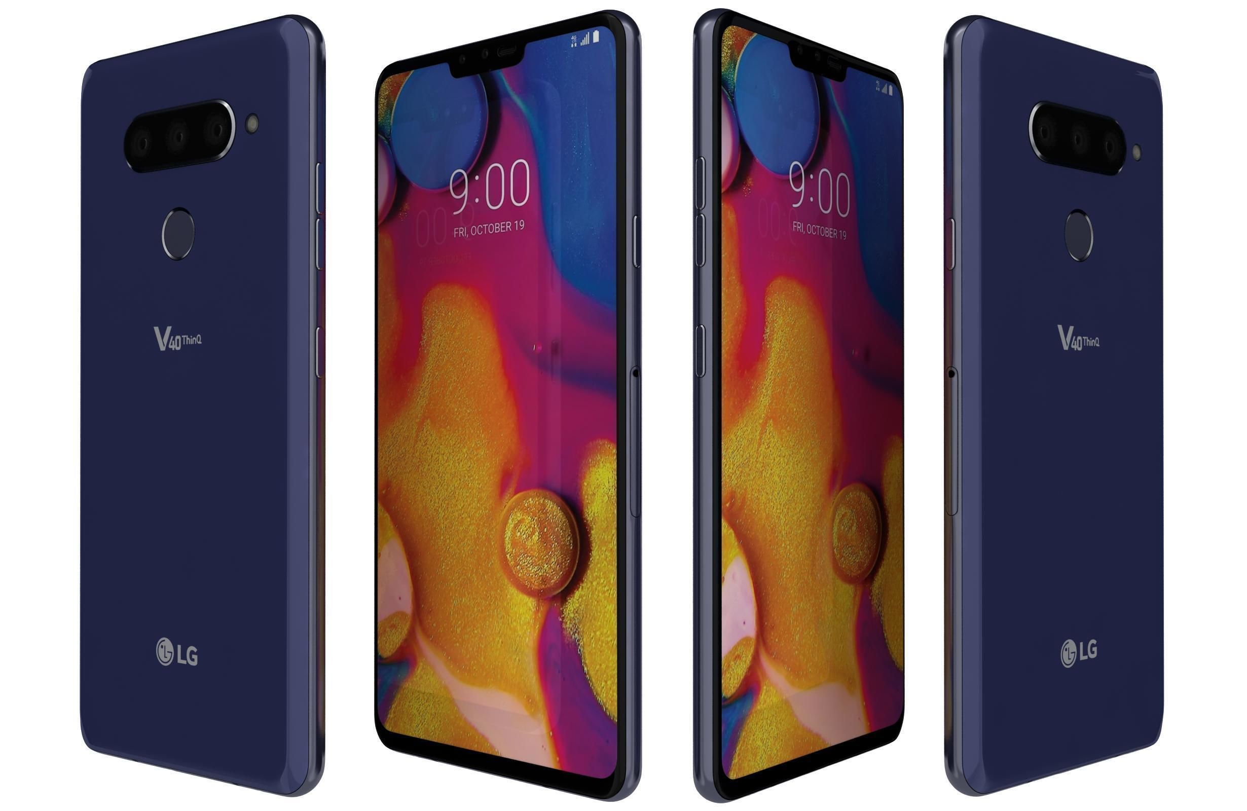 LG V40 ThinQ Moroccan Blue 3D model_1