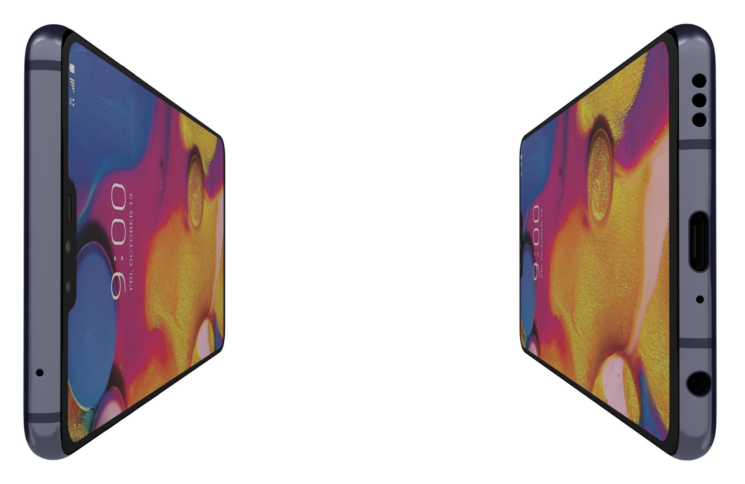 LG V40 ThinQ Moroccan Blue 3D model_3