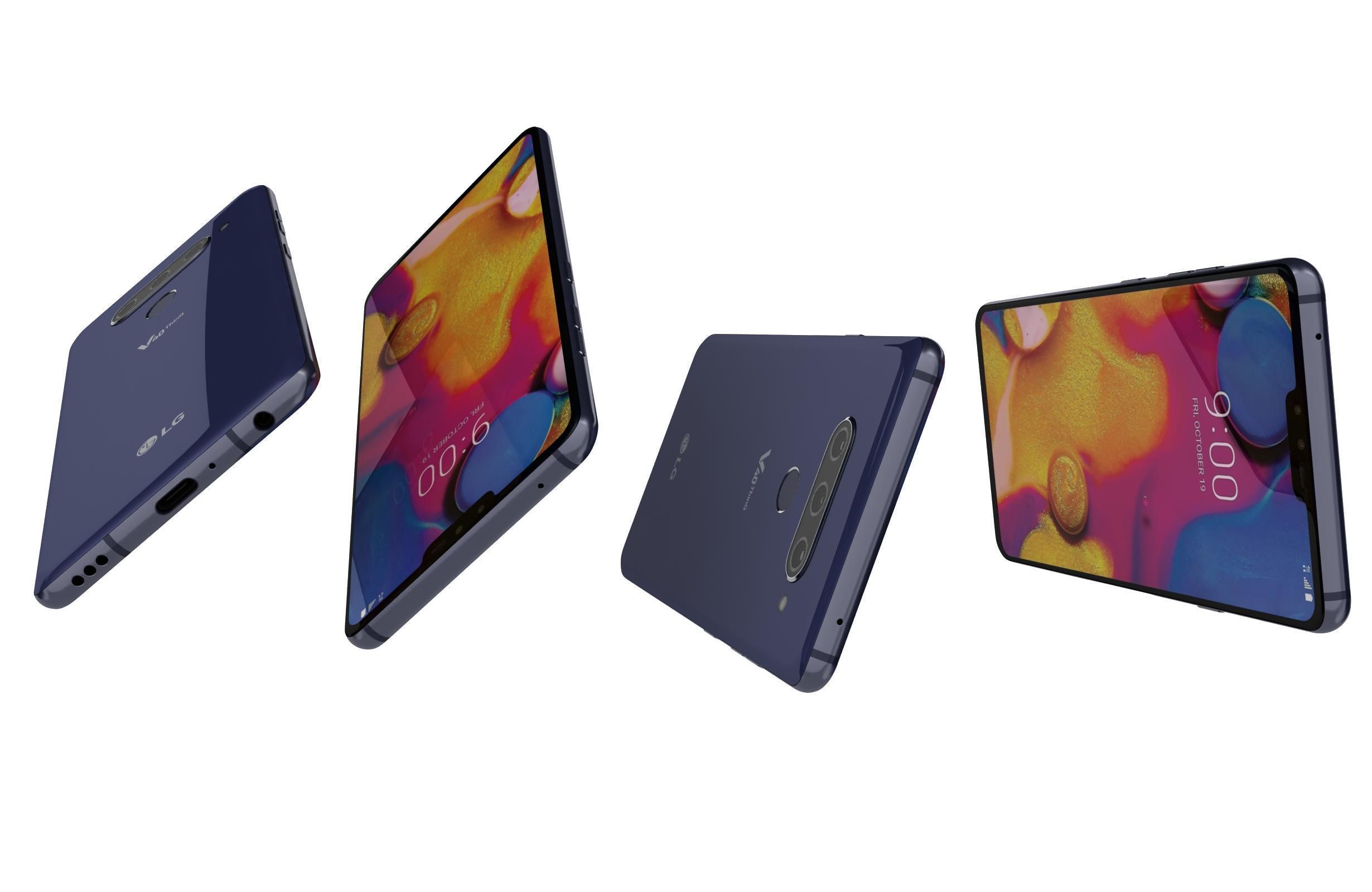 LG V40 ThinQ Moroccan Blue 3D model_5