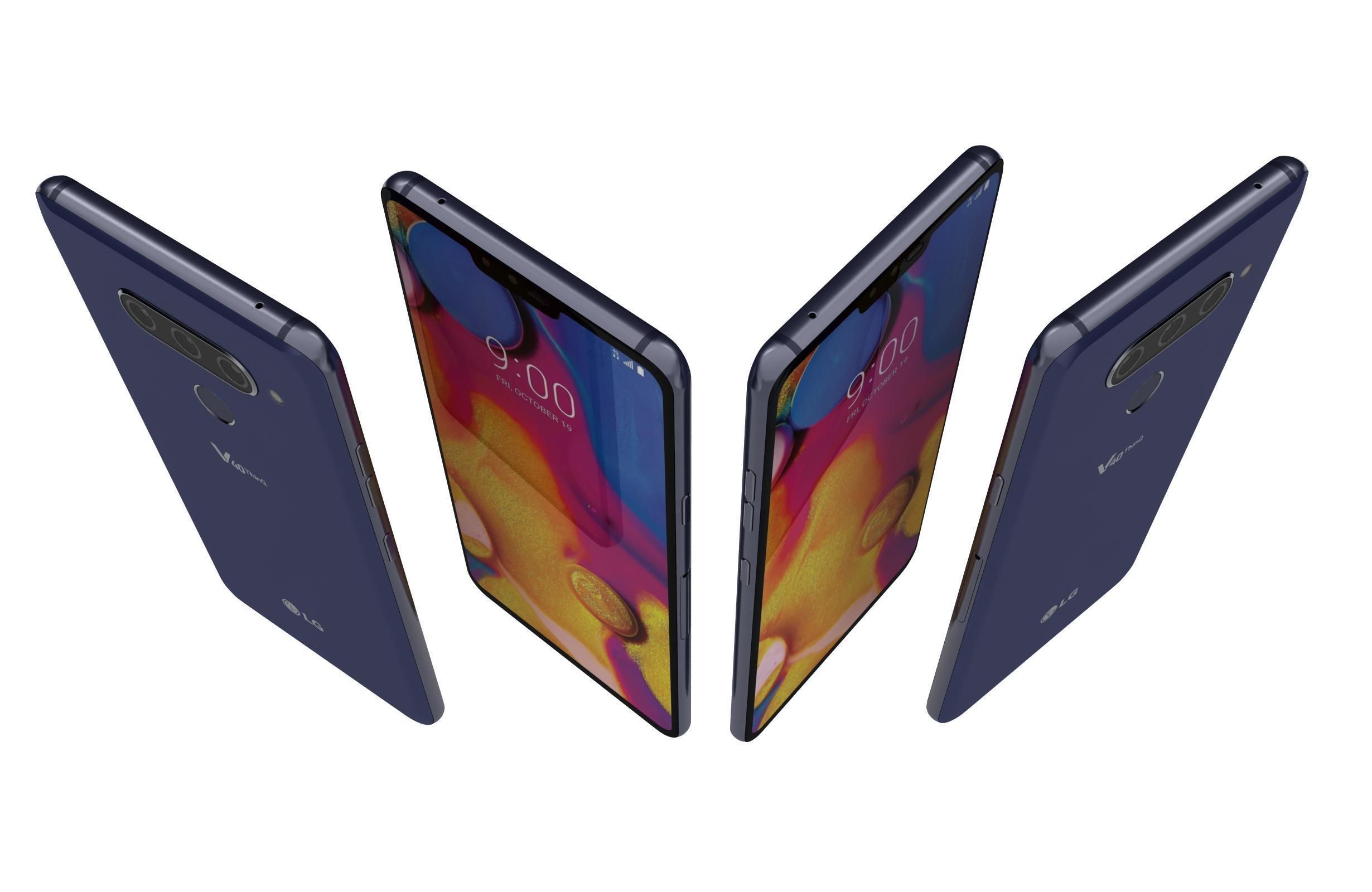 LG V40 ThinQ Moroccan Blue 3D model_4