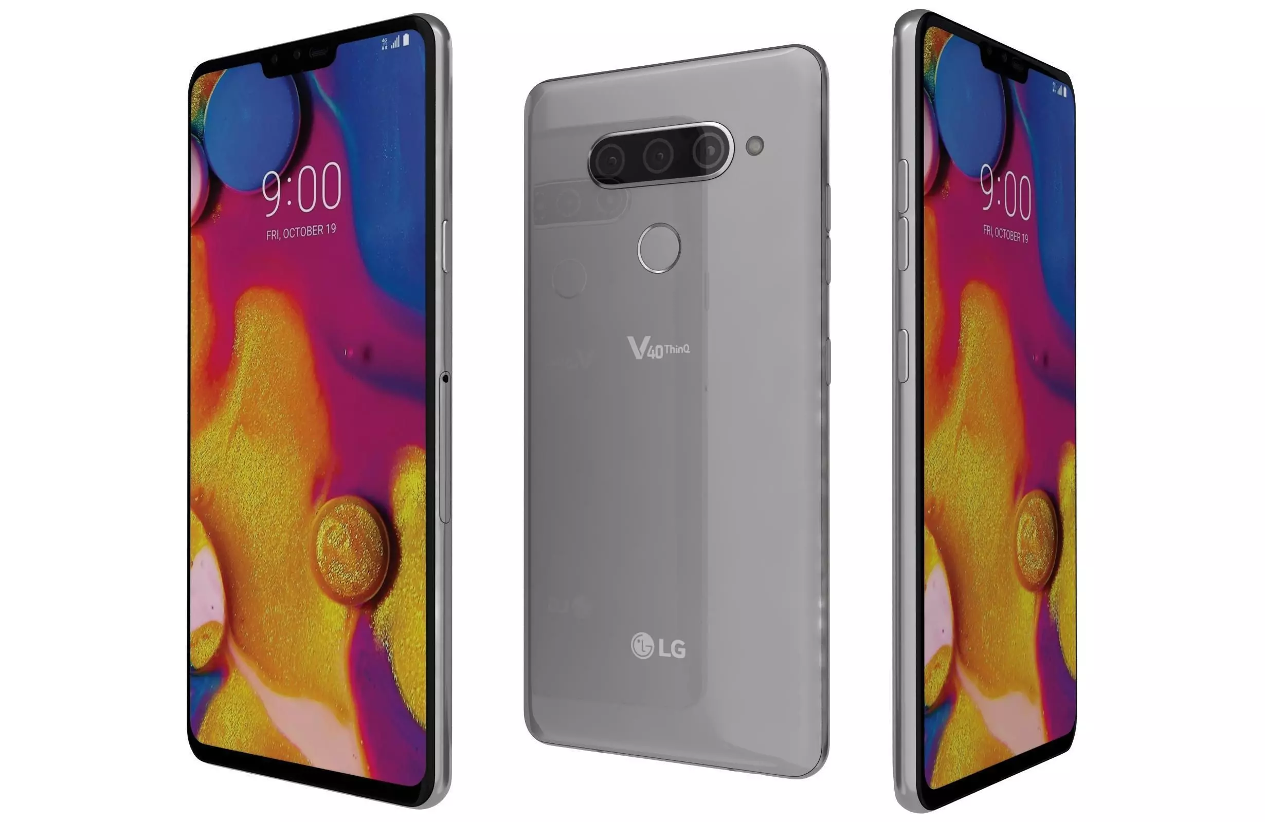 LG V40 ThinQ Platinum gray 3D model_0