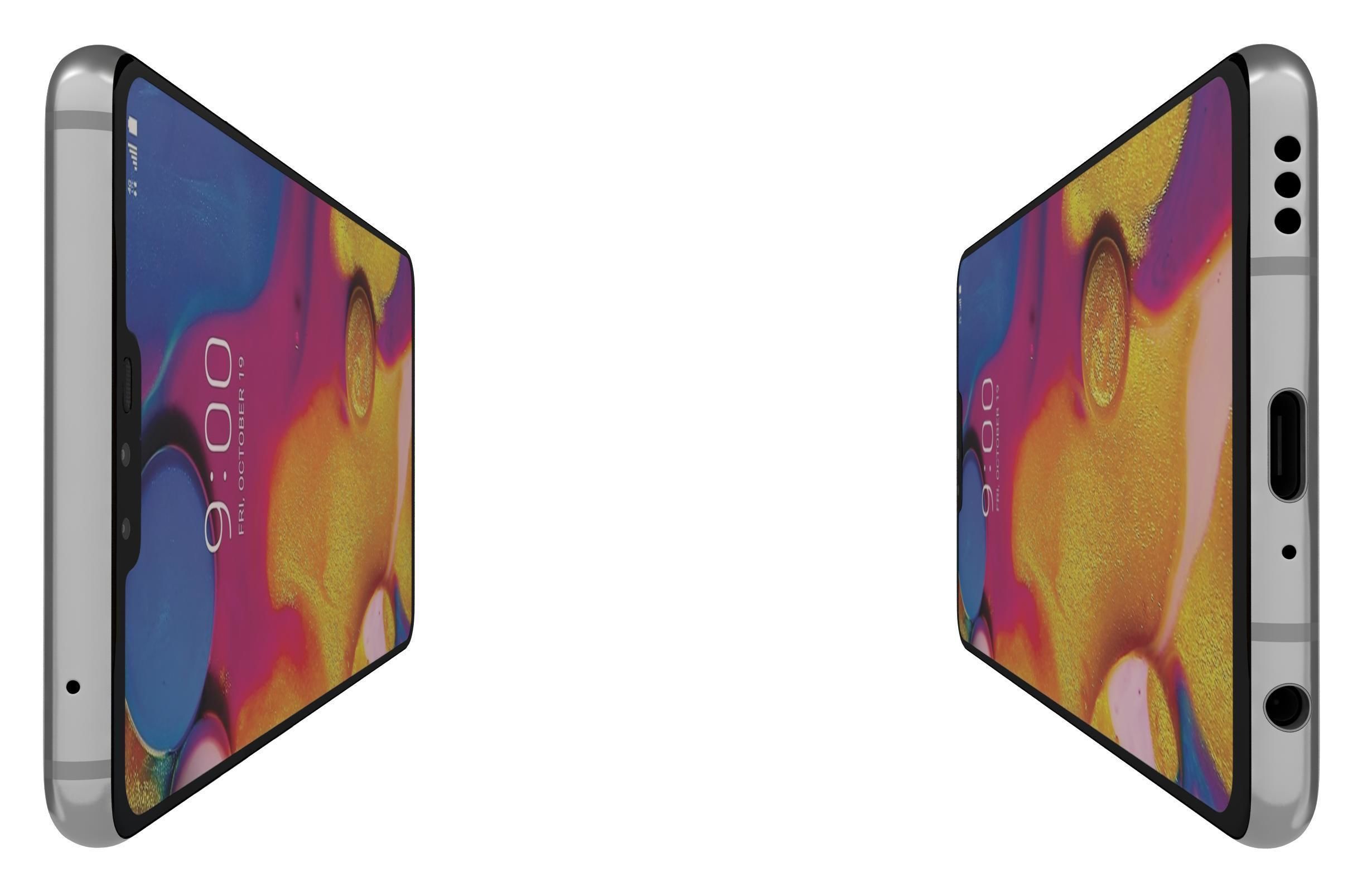 LG V40 ThinQ Platinum gray 3D model_3