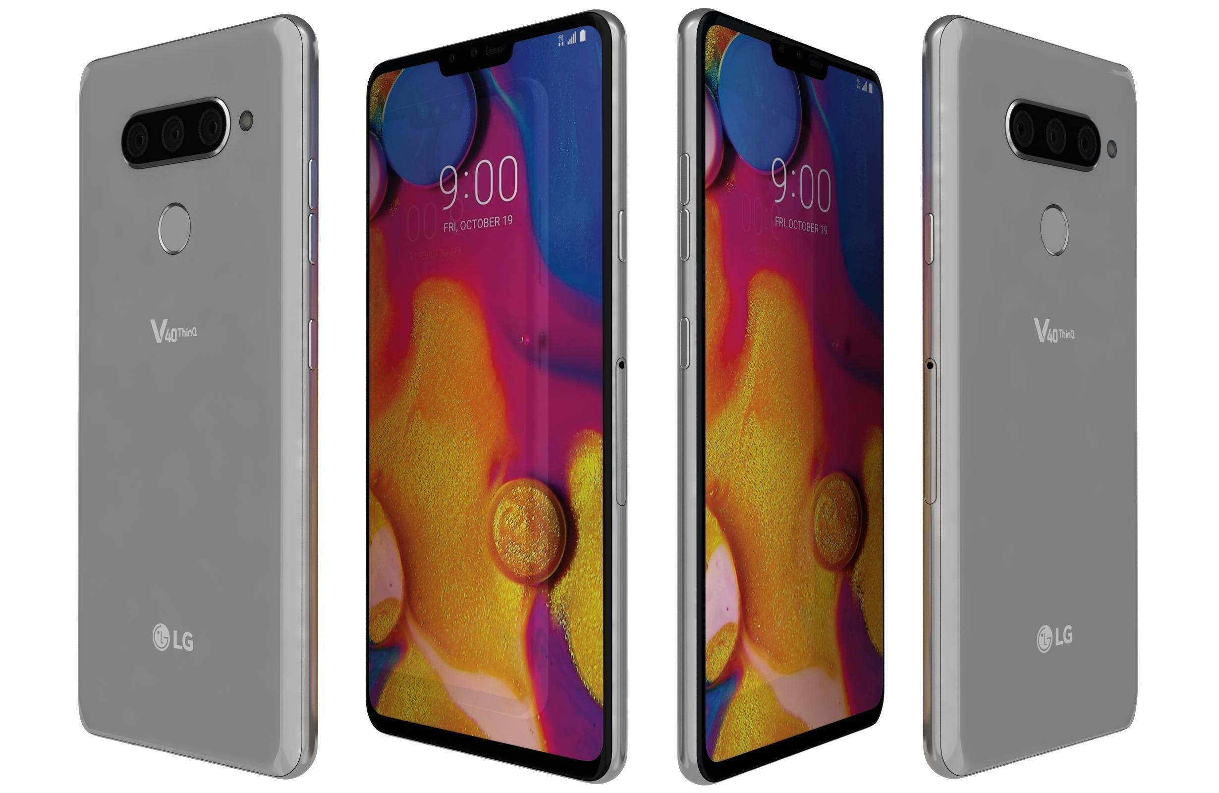 LG V40 ThinQ Platinum gray 3D model_1