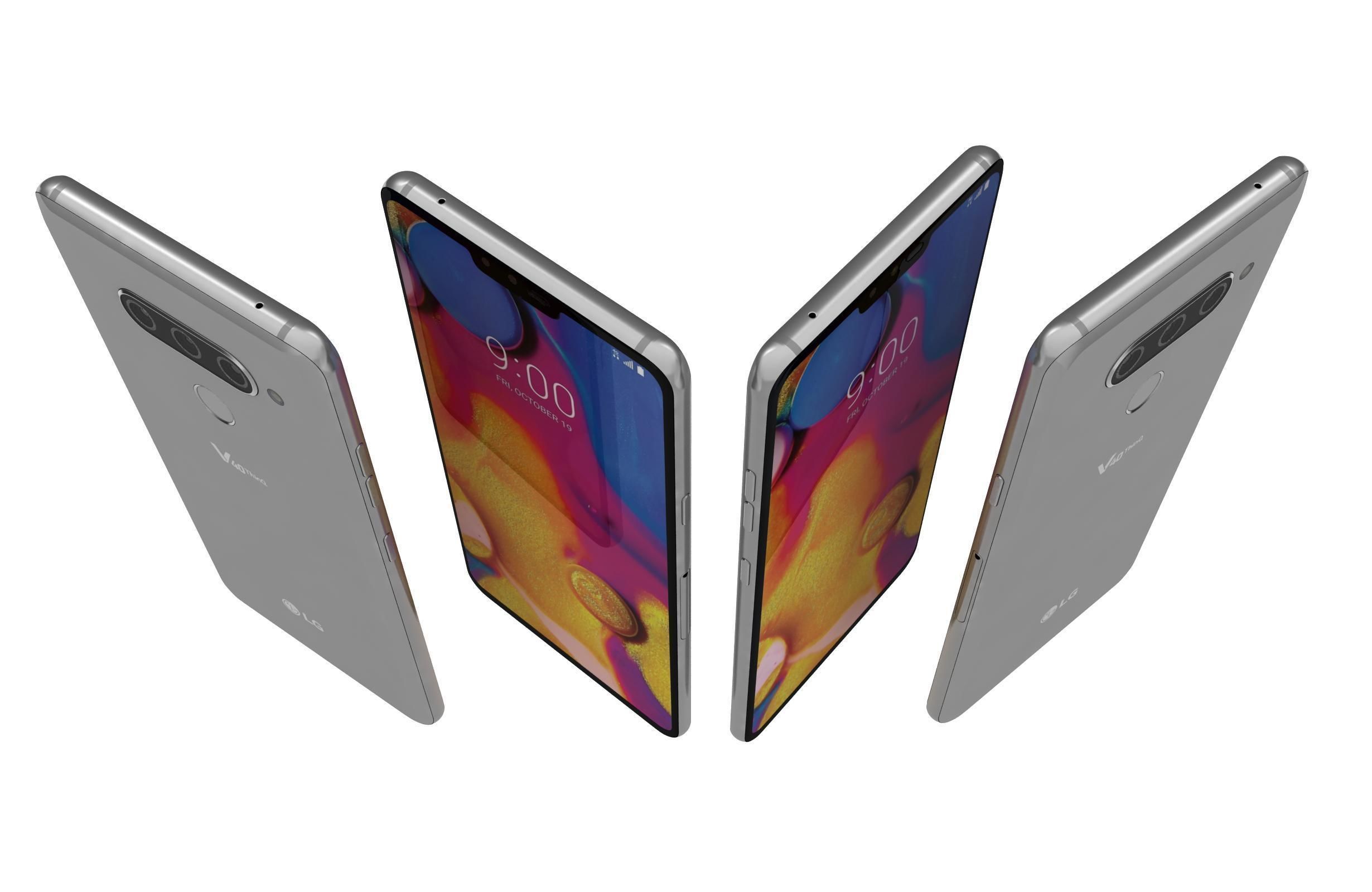 LG V40 ThinQ Platinum gray 3D model_6