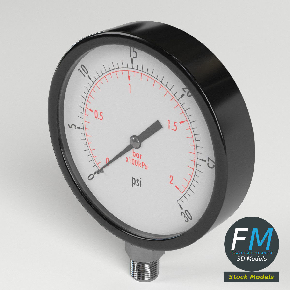 Pressure gauge 3D model_2