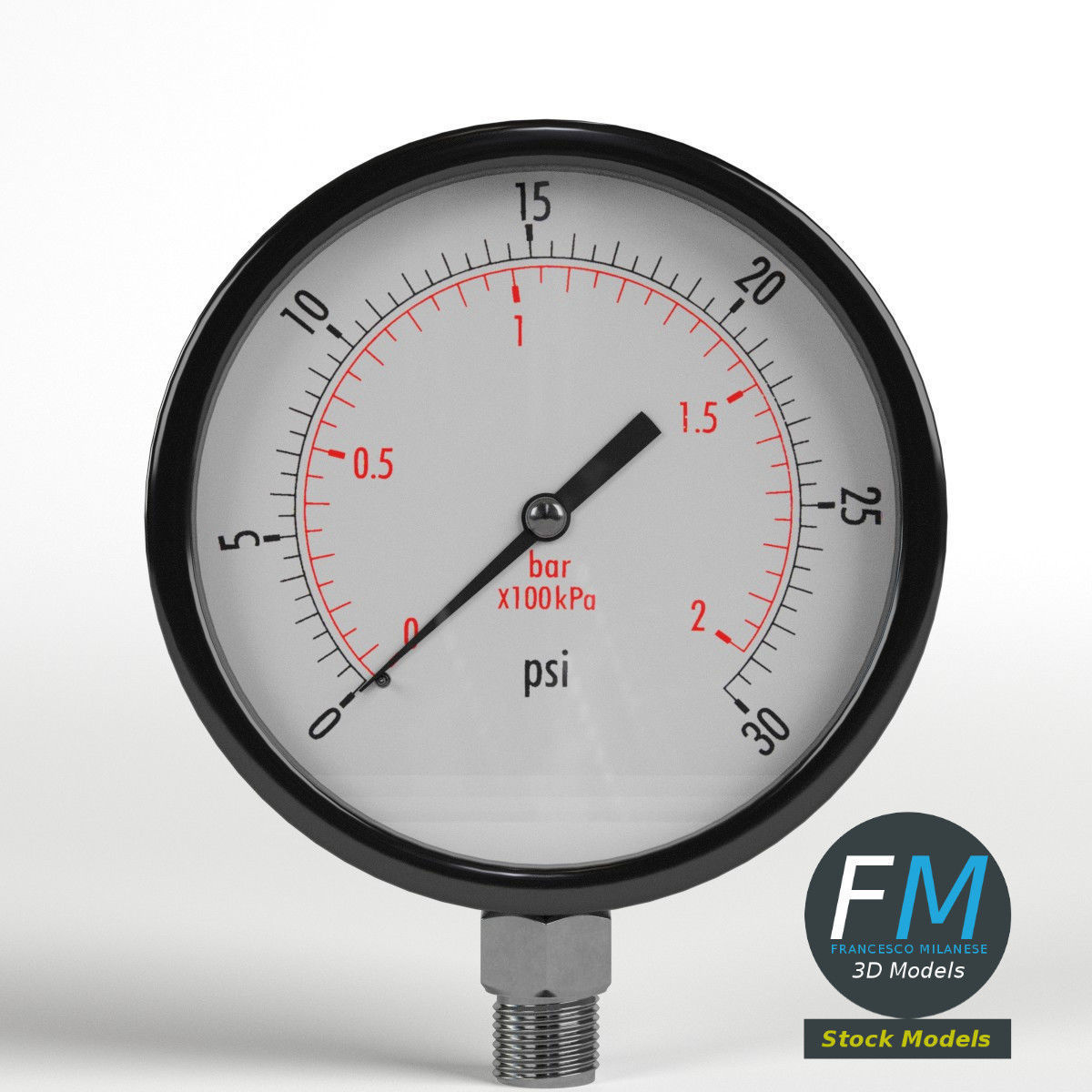 Pressure gauge 3D model_3