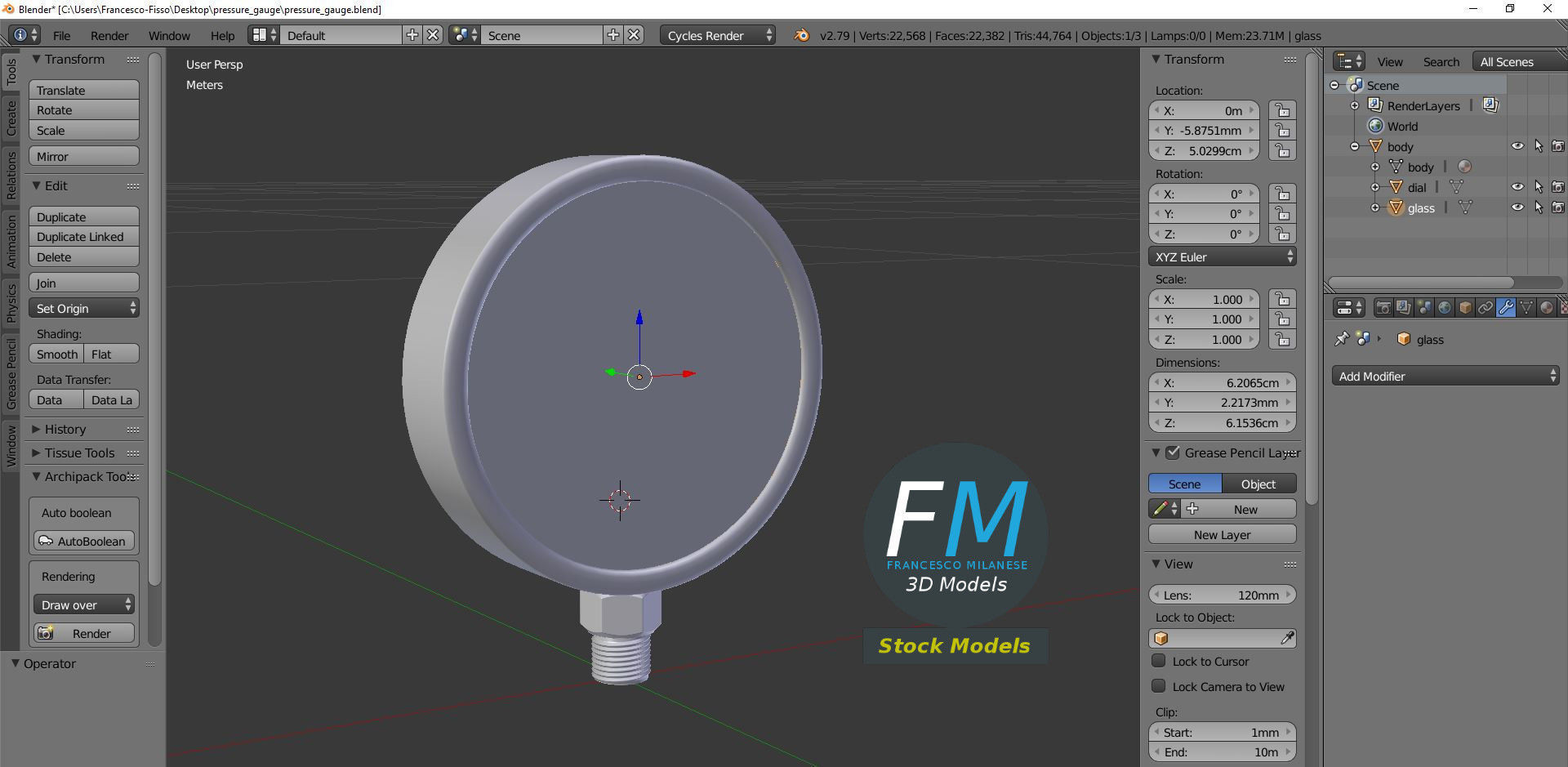 Pressure gauge 3D model_9