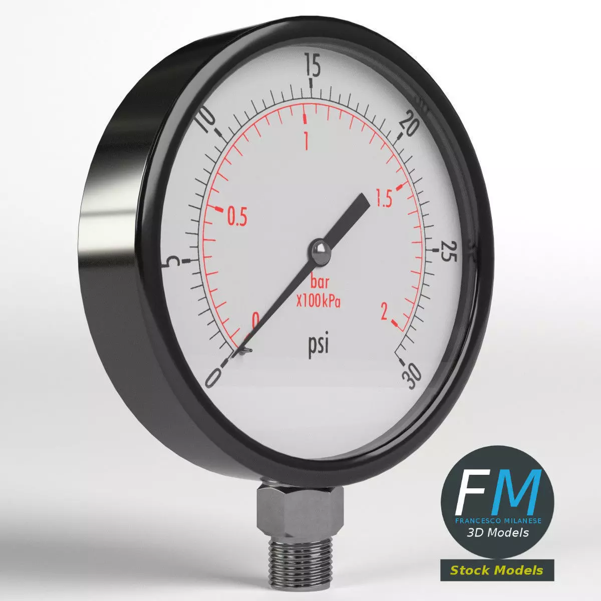 Pressure gauge 3D model_0
