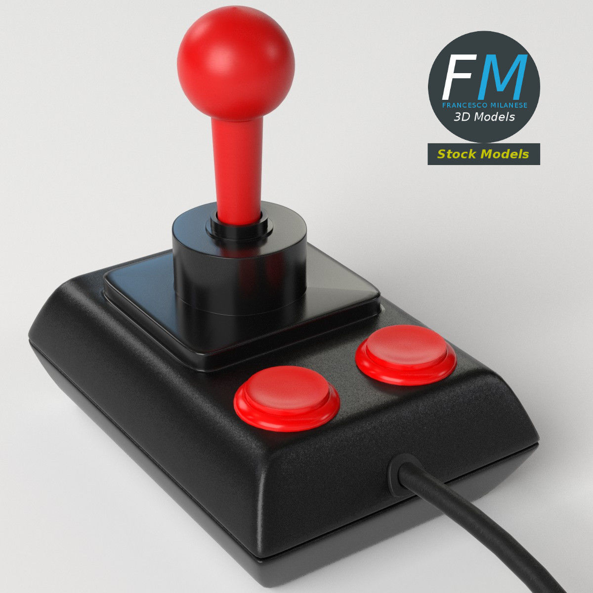 Vintage Joystick 3D model_5