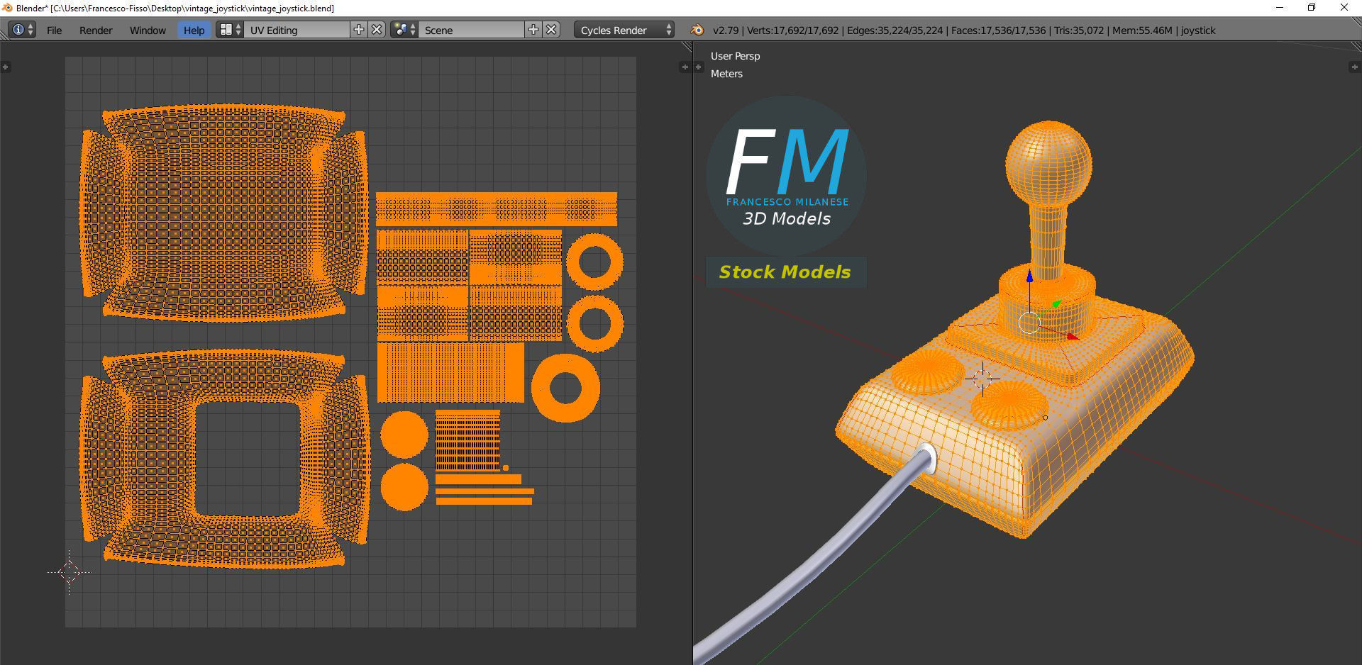 Vintage Joystick 3D model_10
