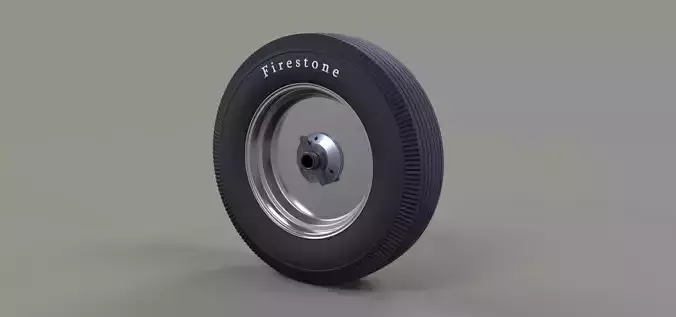 Wheel from old school Formula One 3D model
